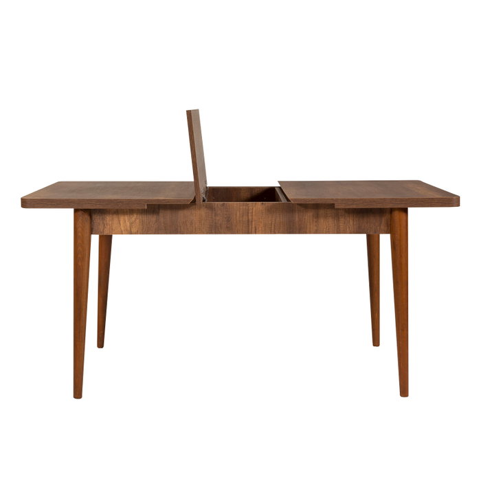 Hanah Home Vina 1048 - Juego de mesa extensible, sillas y banco en Nogal y Azul Oscuro